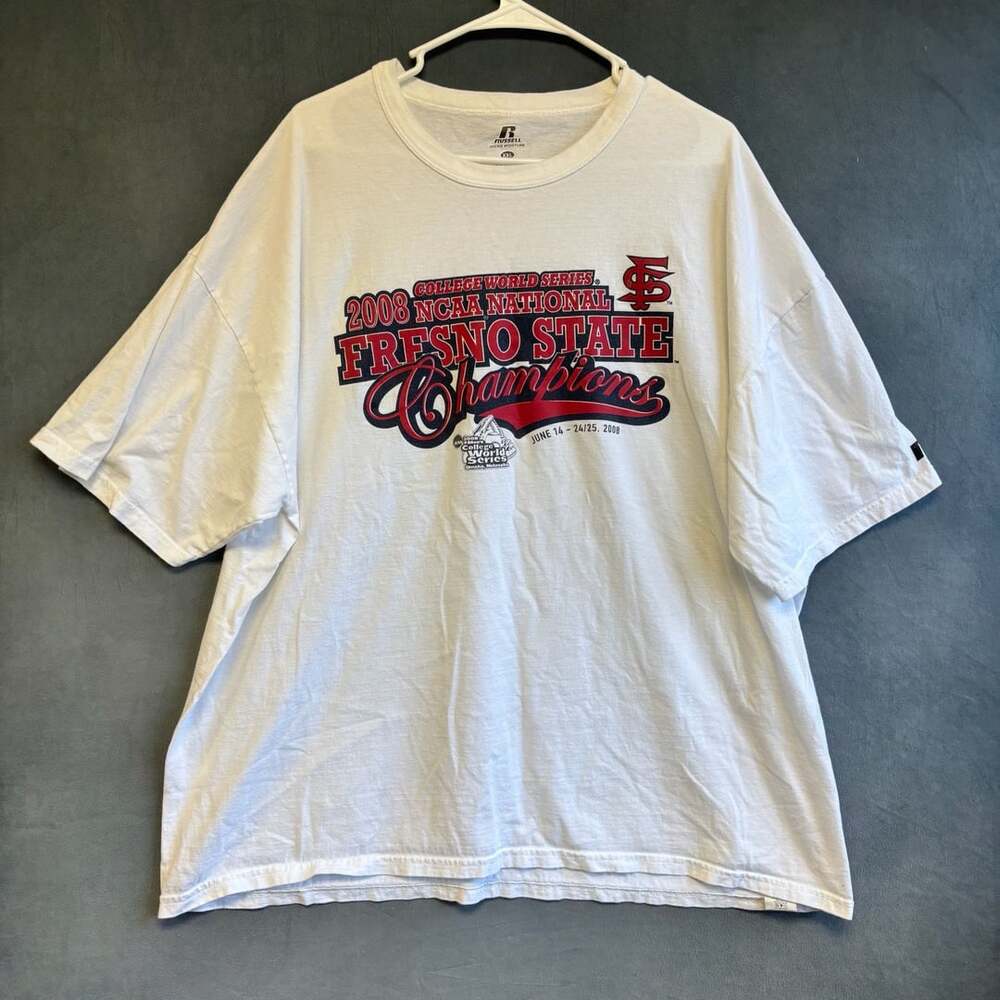 Russell Fresno State 2008 NCAA Champions T-Shirt Size XXL White